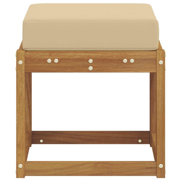 vidaXL Външна табуретка Солидно акациево дърво Естествен