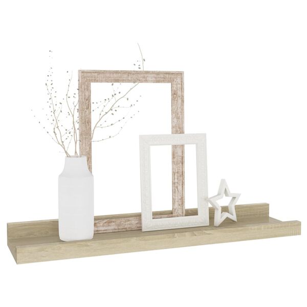 vidaXL Стенни рафтове, 2 бр., дъб сонома, 40x9x3 см