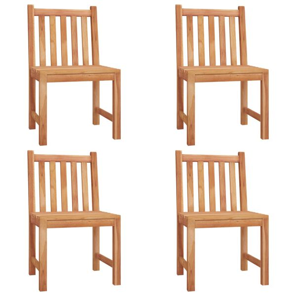 vidaXL Градински трапезен комплект, 5 части, тиково дърво масив