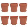 vidaXL Саксии за растения 6 pcs Червено тухла &Oslash; 19 x 16 см Пластмаса