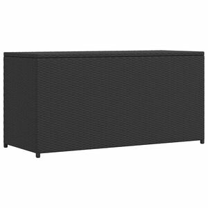 vidaXL Градински сандък за съхранение, черен, 120x50x60 см, полиратан