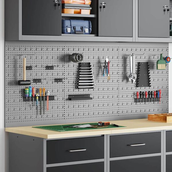 vidaXL Панел за инструменти 3 pcs Сив 150 x 1 x 60 см