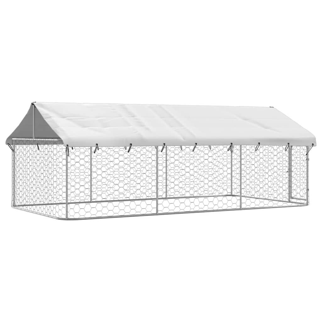vidaXL Дворна клетка за кучета с покрив, 400x200x150 см