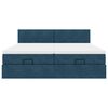 vidaXL Османска легло с матраци и LED, тъмносиньо, 200x200 см, кадифе