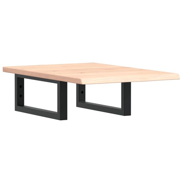 vidaXL Стенен рафт за мивка, стомана и масивно дърво дъб