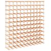 vidaXL Поставка за вино за 120 бутилки 112,5x23x123,5 см бор масив