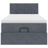 vidaXL Османска легло с матрак и LED, тъмносиво, 100x200 см, кадифе