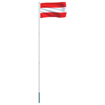 vidaXL Флаг на Австрия и алуминиев флагщок, 4 м