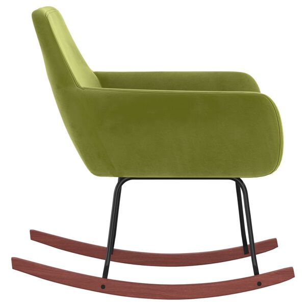 vidaXL Люлеещ стол, светлозелен, кадифе