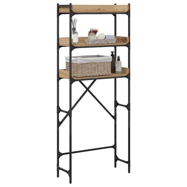 vidaXL Етажерка за перална машина Дъб 67 x 25 x 163 см Инженерно дърво