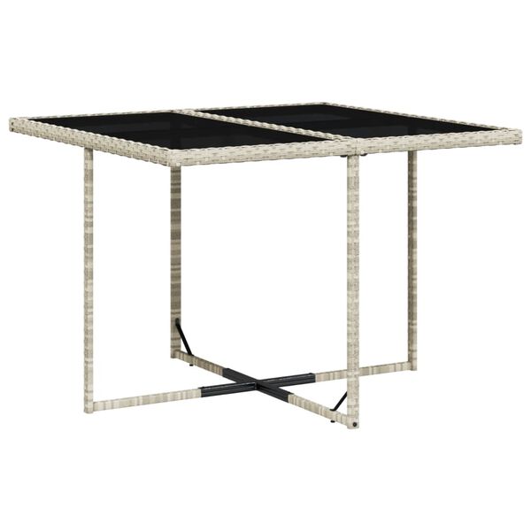 vidaXL Градински трапезен комплект 5 части с възглавници светлосив