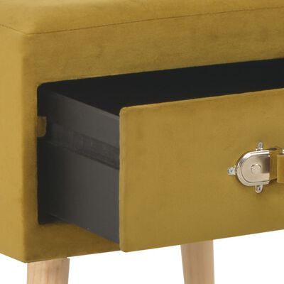 vidaXL Нощно шкафче, цвят горчица, 40x35x40 см, кадифе