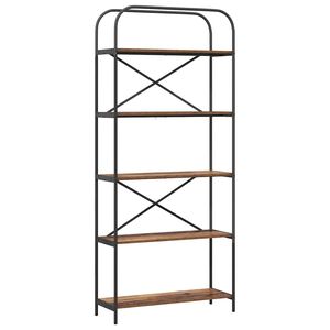 vidaXL Рафт за книги Старо дърво 80 x 30 x 183 см Инженерно дърво