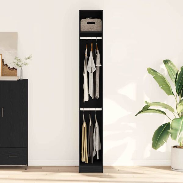 vidaXL Гардероб с рафт Старо дърво 30 x 50 x 200 см Инженерно дърво