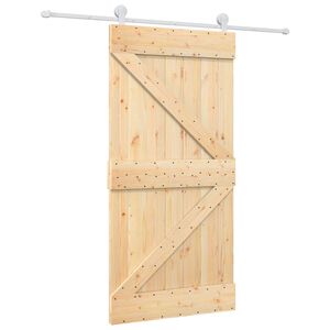 vidaXL Преплъзваща се врата Естествено и бяло 100 x 210 cm