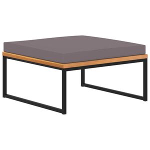 vidaXL Табуретка с възглавница, 66x66x36 см, акация масив, тъмносиво