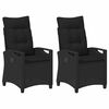 vidaXL Градински стол 2 pcs Черно 56 x 64 x 94 см Стомана и полиester
