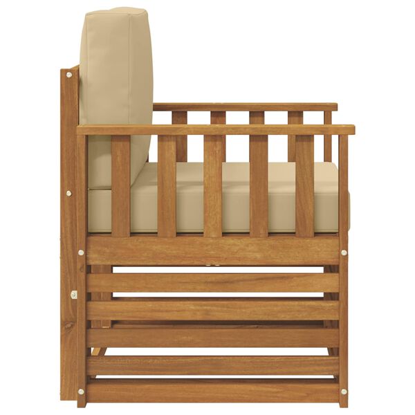 vidaXL Комплект дивани за открито Солидно акациево дърво и полиестер