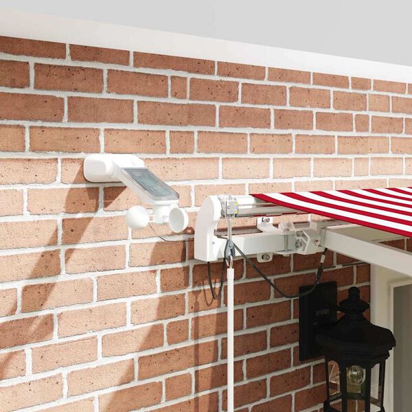 vidaXL Сгъваем навес Червено и бяло 500 &times; 350 cm Полиестер и метал