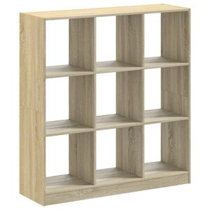 vidaXL Библиотека, сонома дъб, 102x32x108 см, инженерно дърво