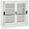 vidaXL Шкаф с плъзгаща врата, светлосив, 90x40x90 см, стомана