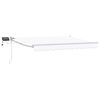 vidaXL Ръчен изтеглящ сенник с LED светлини Бял 3 x 2,5 m