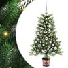 vidaXL Коледно дърво с 150 LED светодиода с поставка Зелен 90 cm ПЕ