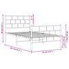 vidaXL Метална рамка за легло с горна и долна табла, бяла, 90x200 см