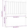 vidaXL Метална резервна табла за легло, бяла, 80 см