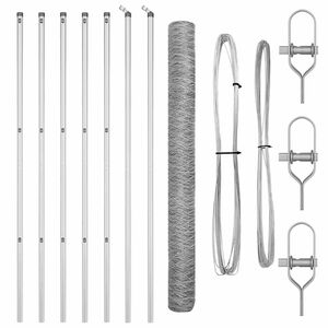 vidaXL Стълб за ограда. Сребрист