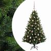vidaXL Изкуствена коледна елха с топки 120 см 150 LED светодиода