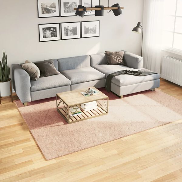 vidaXL Килим HUARTE с къс косъм, мек и миещ се, руж, 200x280 см