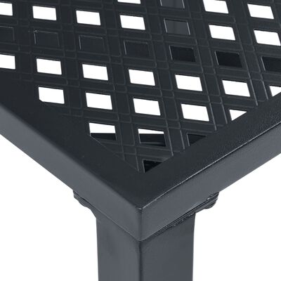 vidaXL Градински столове, 4 бр, мрежест дизайн, черни, стомана