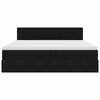vidaXL Османска легло с матраци и LED, черно, 200x200 см, кадифе