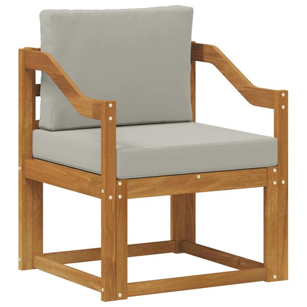 vidaXL Външен диван Солидно акациево дърво и полиестер