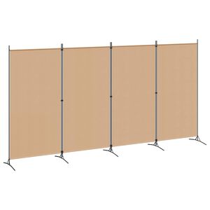 vidaXL 4-панелна преграда Бежово 346 x 180 cm Текстил
