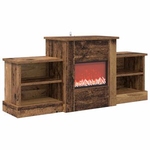vidaXL Електрическа камина Старо дърво 110 x 30 x 50 cm