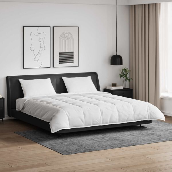 vidaXL Комплект завивки с възглавница 3 pcs Бяло Пухени пера