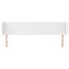 vidaXL Горна табла с уши, Бяла, 183x23x78/88 см, изкуствена кожа