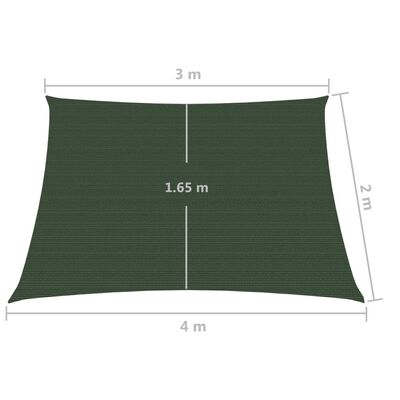 vidaXL Платно-сенник, 160 г/м², тъмнозелено, 3/4x2 м, HDPE