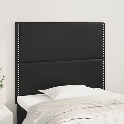 vidaXL Горни табли за легло,2 бр, черни,80x5x78/88 см, изкуствена кожа