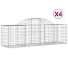 vidaXL Габионни кошници арка 4 бр 200x50x60/80 см поцинковано желязо