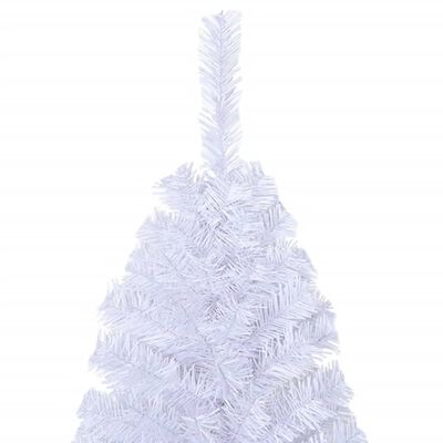 vidaXL Изкуствена коледна елха с гъсти клонки, бяла, 120 см, PVC