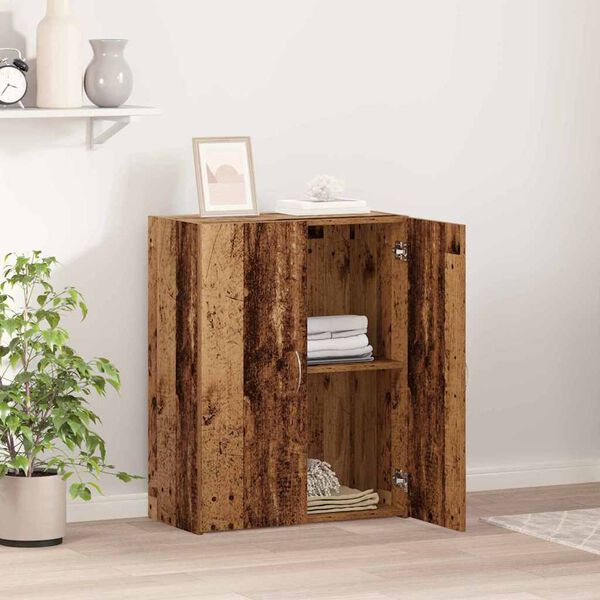 vidaXL Офис шкаф с рафт Черния дъб 70 x 32 x 77.5 см Инженерно дърво