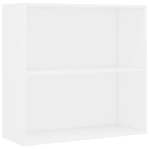 vidaXL 2-етажна библиотека, бяла, 80x30x76,5 см, инженерно дърво