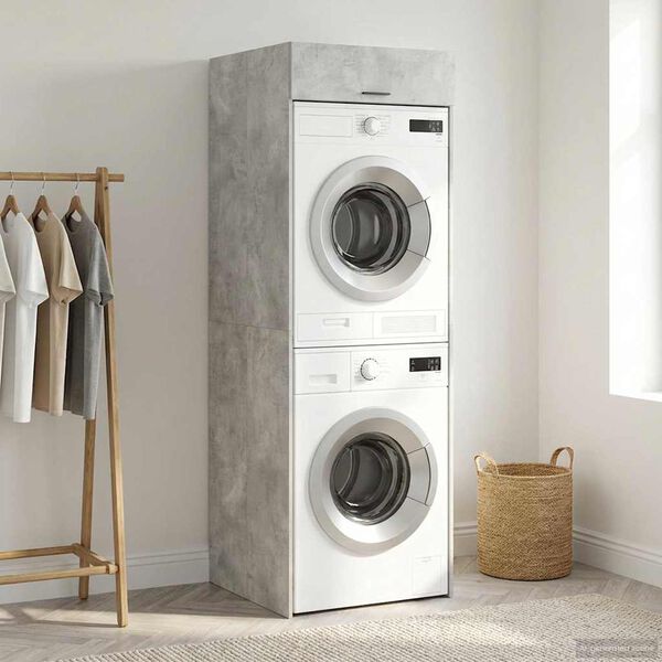 vidaXL Шкаф за пералня Бетон 67,5 x 68 x 200 см Инженерно дърво