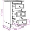 vidaXL Нощно шкафче Corona Бяло 35 x 32,5 x 58 см Солидно борово дърво