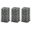 vidaXL Комплект габиони, 3 бр, поцинкована тел, 25x25x50 см