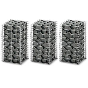 vidaXL Комплект габиони, 3 бр, поцинкована тел, 25x25x50 см