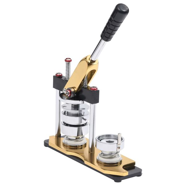 vidaXL Преса за значки с 500 бр заготовки 37 мм с кръгово рязане